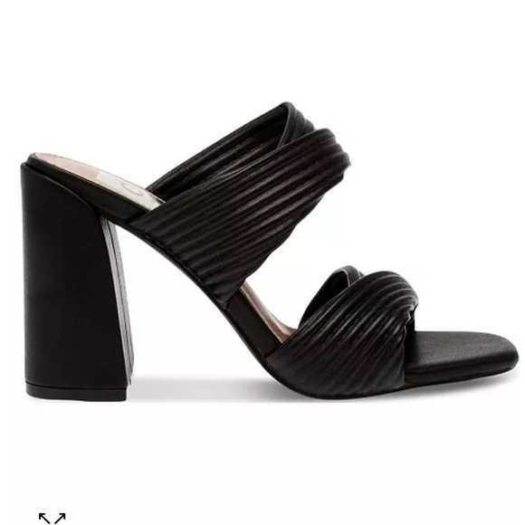 NWOT Dolce Vita Women's Black Emeley Slip-On Double Band Heeled Sandals, Size 10 - Picture 2 of 8